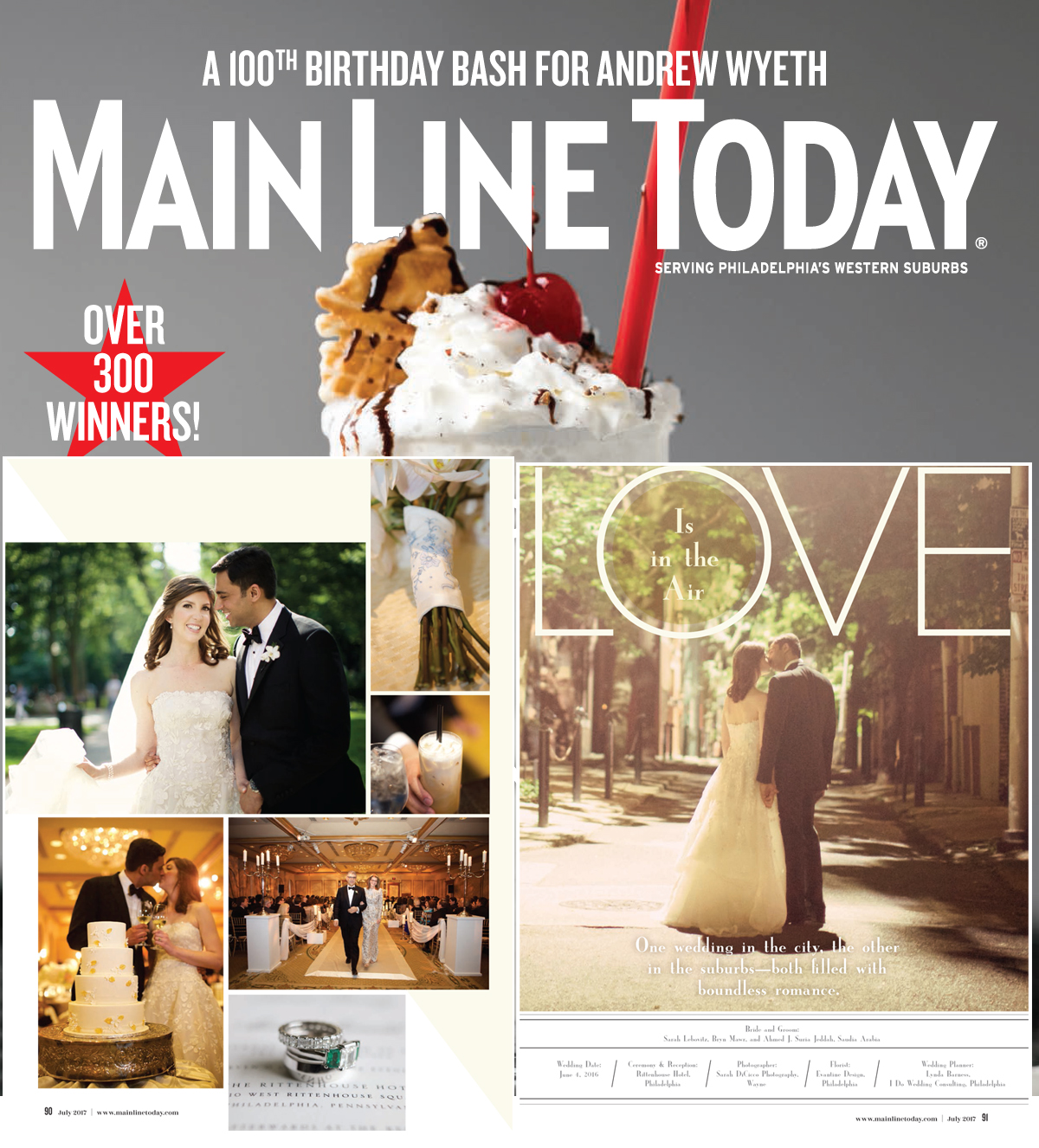 Main Line Today Magazine - Rittenhouse Hotel Wedding Feature